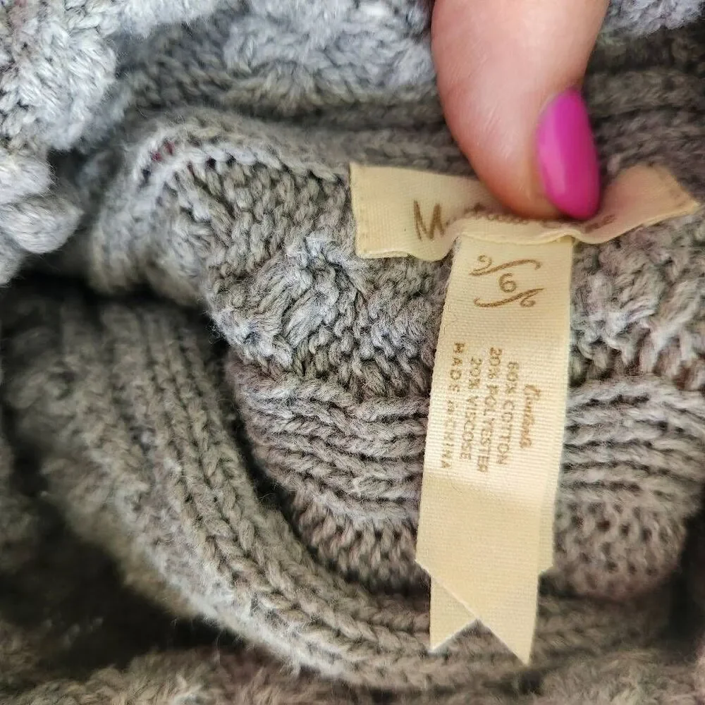Matilda Jane Sweater Girls Kids 6‎ Knit Chunky Boho Buttons Gray